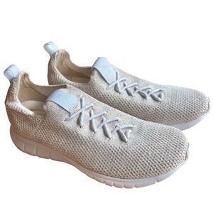 $150 NISOLO Woven‎ Athleisure Eco Knit Sneakers Linen SZ W9.5 EUC